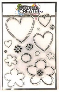 Nesting Hearts & Flowers A5 stamp set